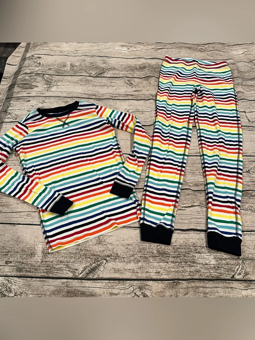 Primary Unisex Kids Rainbow Stripe Pajama Set Size 12